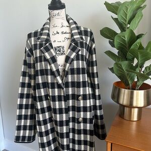 NWOT Anne Klein Checkered Black and White Blazer
